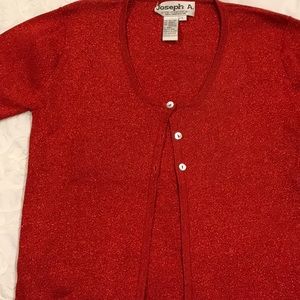 Holiday sweater and strapless top